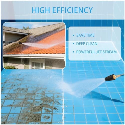 Turbo Nozzle Pressure Washer Tips, Max 4000 PSI, Upgrade 360° Rotating Turbo Spray Tips with 1/4" Quick Connector for Cleaning Car, Garden, Concrete Brick, 4.0 GPM 4.0 Orifice - Image 5