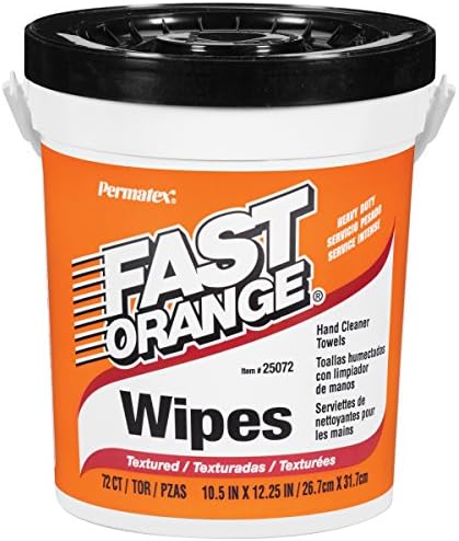 Permatex 25072 Fast Orange Hand Cleaner Wipes, 72-Count Container by Permatex