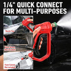 Short Pressure Washer Gun 5000 PSI with 5 Nozzle Tips, M22-14mm Fittings, Heavy Duty Power Washer Spray Gun with Ergonomic Handle for Car Wash, Detailing, and Cleaning - Image 5