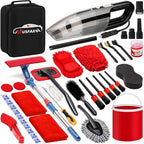 41Pcs Car Wash Cleaning Kit with High Power Handheld Vacuum Windshield Cleaning Tool Collapsible Bucket Detailing Brushes Tire Brush Towels Complete Detailing Set for Car by GPUSFAK