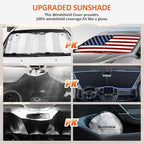 Bestview American Flag Windshield Sunshade for 2012-2017 Toyota Camry,Custom Fit Foldable Front Window Sunshade Sun Visor Accessories Protector Block UV Rays Heat, Keep Your Car Cooler - Image 4