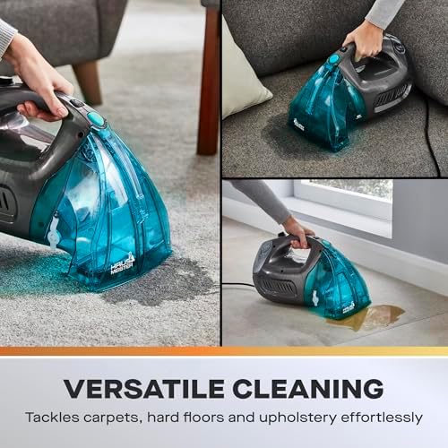 Hausmeister Hydroflex Carpet Cleaner Machine, Upholstery Cleaner Machine for Couch, Car Seats & Pet Stains, 500W Powerful Handheld Deep Cleaner with 3 Brush Heads (Machine Only) - Image 3