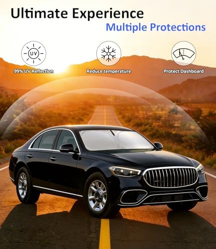 Windshield Sun Shade Custom Fit for Mercedes-Benz S-Class 2015-2021 - Image 3