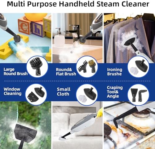Steam Mop - 10-in-1 MultiPurpose Handheld Steam Cleaner Detachable Floor Steamer for Hardwood/Tile/Laminate Floors Carpet with 11 Accessories for Whole Home Use. - Image 3