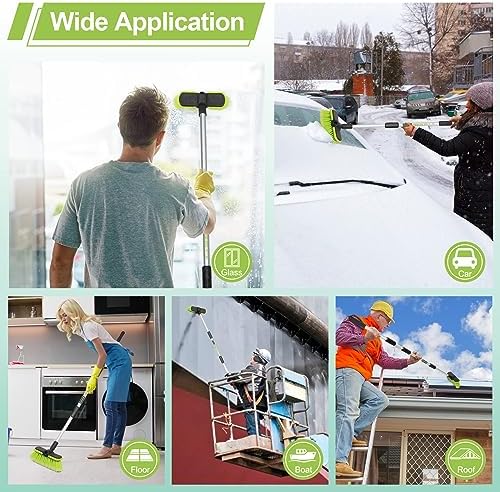 65”165cm Car Wash Brush Long Handle Soft Bristle Scrub Cleaning Mop with 4 Hand-held Places Extendable Washing Brushes Broom Kit for RV Boat Truck SUV Caravan Solar Panel House Siding,Sweep Snow - Image 6