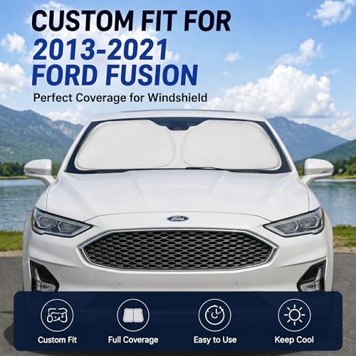 Custom Fit Windshield Sun Shade for Ford Fusion 2013-2021 - Image 2