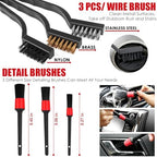 17PCS Car Cleaning Kit, Car Interior Detailing Kit with Red High Power Handheld Vacuum, Detailing Brush Set, Windshield Cleaner, Cleaning Gel, Complete Auto Accessories for Women - Image 5
