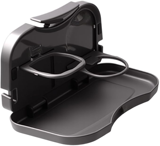 Car Cup Holder Tray, Foldable Detachable Car Headrest Backseat Organizer, Multifunctional Adjustable Food Table Tray, Universal Auto Travel Accessories for Most Cars/Trucks/SUVs (Grey) by Unknown