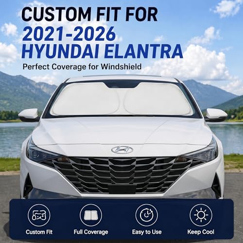 Custom Fit Windshield Sun Shade for Hyundai Elantra 2021-2026 - Image 2