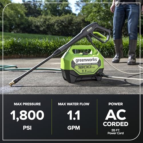 Greenworks 1800 PSI (1.1 GPM) Electric Pressure Washer PWMA Certified - Image 4