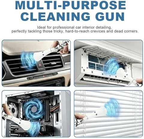 Mini Tornado Car Cleaning Gun, High Pressure Vortex Air Blaster for Interior Detailing, Compact Metal Blow Gun with Trumpet Head, Quickly Blasts Dirt, Works with Air Compressor Tool Kit - Image 6