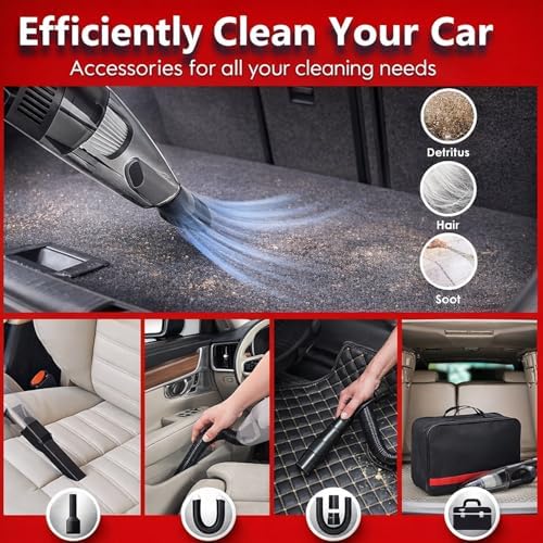 63PCS Car Wash Cleaning Kit,Car Wash Brush with Long Handle,Car Detailing Kit with Foam Gun,Car Cleaning Supplies,Handheld Vacuum, Car Detailing Kit (63PCS) - Image 5