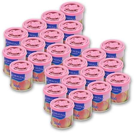 Auto Dynasty Pack of 24 My Shaldan Japanese Car Cup-Holder Natural Air Freshener Cans (Peach Scented) by AutoDynasty