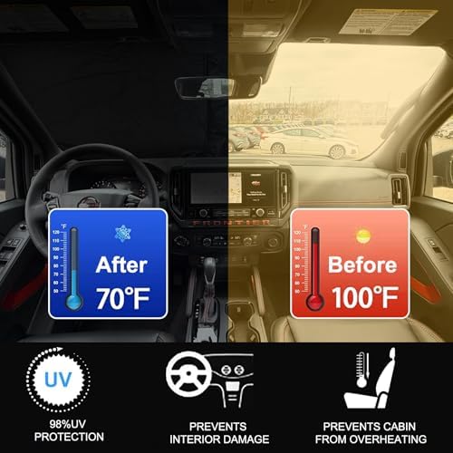 Foldable Front Windshield Sunshade fit for Nissan Frontier 2022-2026 - Image 2