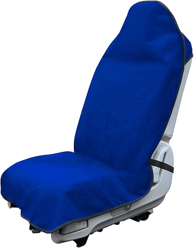 DXNQ Waterproof Car Towel Seat Cover, Sweating Non-Slip Premium Towel Carseat Cover Protector, Universal Soft Machine Washable Car Truck SUV Front Seat Cover for Gym Workout Beach Hiking (Blue) by DXNQ