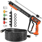 FIXFANS Pressure Washer Gun and Hose Kit, 25FT Power Wash Hose, M22 Fitting by FIXFANS