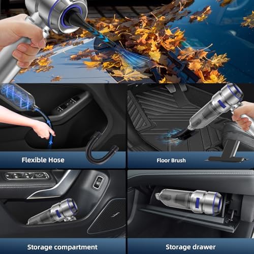 WINWEND Portable Car Vacuum - 22000PA Cars Vacuum Cleaner High Power 4 in 1 Compressed Air Duster & Air Blower & Pump Hand Held Vacuums Cordless with Brushless Motor for Car Home Office Blue - Image 4