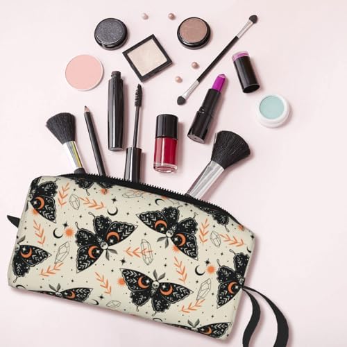 Gothic Witchy Butterfly Makeup Bag for Women | Small Travel Cosmetic Pouch with Zipper, Compact Makeup Organizer Bag for Purse, Toiletries, Skincare & Daily Essentials - Image 6