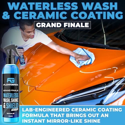Grand Slam 4-Pack Includes Waterless Car Wash Spray + Instant Car Scratch Remover Repair + Streak Free Window and Glass Cleaner + All Purpose Cleaner for Auto Detailing, 2 Microfiber Towels - Image 3