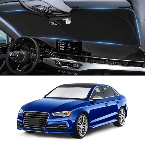 for 2022-2024 2025 Audi A3 Sun Shade Windshield Cover, Car Sunshades for Front Windows Shield Custom Fit A3 Sedan/A3 Quattro/RS3/Cabriolet/S3 Sun Visor Protector Blocks UV Rays Car Accessories - Image 2