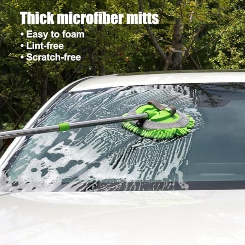 HITJOY 62'' Car Wash Brush with Long Handle, 3Pcs Car Wash Kits - Image 5