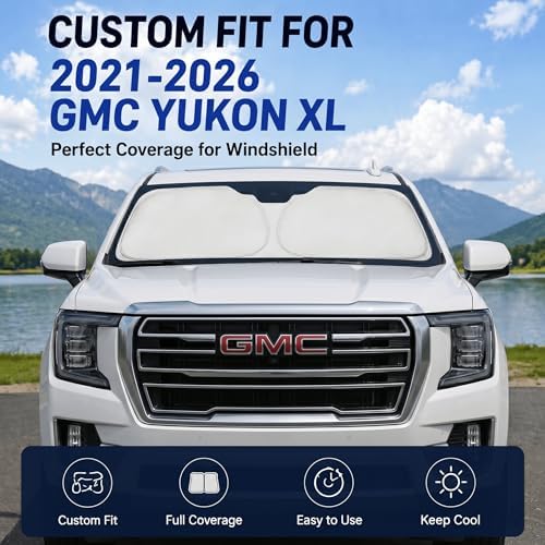 Custom Fit Windshield Sun Shade for GMC Yukon XL 2021-2026 - Image 2