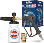 McKillans Pressure Washer Gun with Swivel & Foam Cannon Wide Mouth & M22-14mm Adapter - Adjustable Thick Foam - Power Washer Gun - 3/8" Male Plug & 1/4” Quick Connector Coupler by McKillans