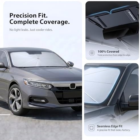 2026 Upgraded Windshield Sun Shade Umbrella for Honda CR‑V [Precision Custom Fit, Superior UV & Heat Block] Cooling Tech Fabric, Durable Foldable with Storage Bag, Fits 2000‑2026 - Image 6