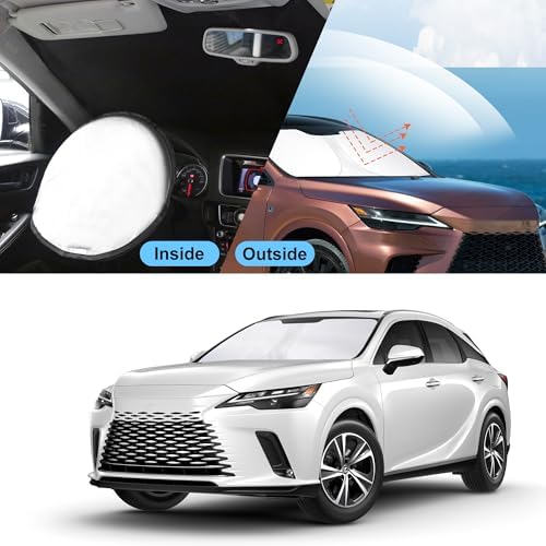 TINGLU Sun Shade for Lexus RX 2023 2024 2025 2026 Accessories Windshield Sun Shade Window Shade UV Rays Protection Sun Visor Cover with Steering Wheel Sunshade Storage Bag - Image 6