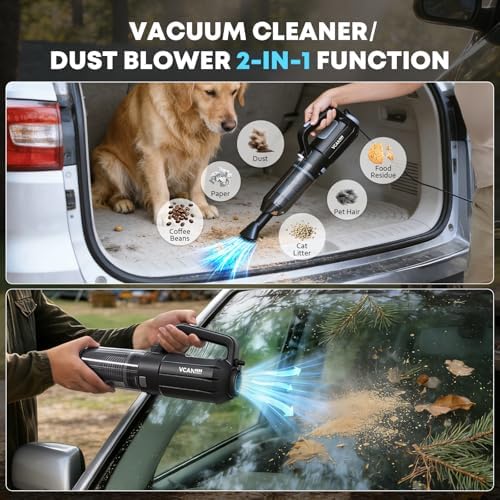 VCANENERGY Car Cleaning kit, Car Interior Detailing kit with 10000pa Car Vacuum Cleaner, Detailing Brush Set, Wheel Brush, Windshield Cleaner Tool, Complete Auto Accessories for Men, Women - Image 4