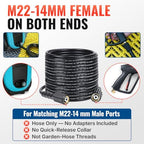 YAMATIC Pressure Washer Hose 50 FT 1/4", 3400 PSI, M22-14mm Females - Image 2