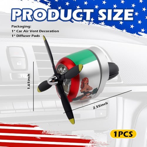 2026 Varga Girl P-47 Car Air Freshener,Varga Girl P-47 Fighter Car Vent Clips with Spinning Propeller for Reducing Odors,Universal Air Vent Decorations for Cars as Gift for Men & Pilots - Image 2