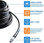 Sewer Jetter Kit for Pressure Washer 150FT, 5800PSI Drain Cleaner Hose 1/4 Inch NPT Corner, Rotating and Button Nose Sewer Jetting Nozzle Pearl Corsage Pin Waterproof Tape with 2 Spanner - Image 3