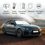 TINGLU Sun Shade for BMW i4 M50 2022-2024 2025 Accessories Windshield Sun Shade Window Shade UV Rays Protection Sun Visor Cover with Steering Wheel Sunshade Storage Bag - Image 5