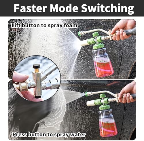 FENG PAI Pressure Washer Foam Cannon Dual-connector Accessory, 7 Power Washer Sprayer Nozzle, 1/4" Quick Connect Double Tip Attachment For Soap Cannon - Image 3
