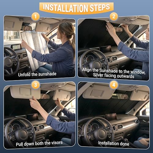 EcoNour Foldable Sun Shade Fit for Ford Transit 2015-2024 2025 2026 - Image 4