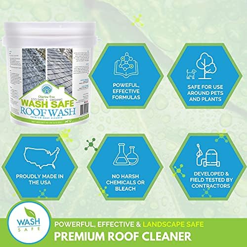 Wash Safe™ ROOF WASH Roof Cleaner, 10 lb. | Clear, Bleach-Free Concentrate | Clean Up to 10,000 sq. ft. of Asphalt, Wood, Slate and Ceramic Shingles or Tiles - Image 6