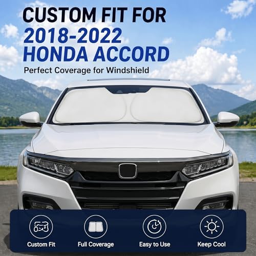 Custom Fit Windshield Sun Shade for onda Accord 2018-2022 - Image 2
