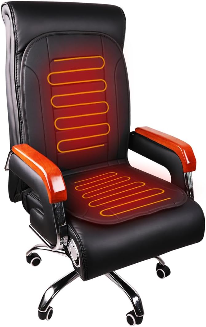 Heated Seat Cushion for Office Chair with Temperature Control and Timer, Back and Seat Heating - for Office/Home Use - Image 2