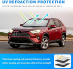 Front Windshield Sun Shade Custom Fit Compatible for RAV4 2007-present Sunshade Foldable UV Ray Reflector Sun Visor Protector Accessories Shield Cover Reflective (for RAV4 2007-present) - Image 2
