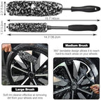 Car Wheel Brush kit, Tire Brush, Wheel Cleaner Brush, Soft-bristled Rim Cleaner Brush, Car Detailing Brushes, Wheel Brushes for Cleaning Wheels,Tires, Car Cleaning Brush Supplies Kit - Image 3