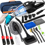 20Pcs Car Cleaning Kit, Interior Detailing Kit with High Power Handheld Vacuum, Detailing Brush Set, Windshield Tool, Blue Complete Auto Accessories for Women, Men by AUTODECO