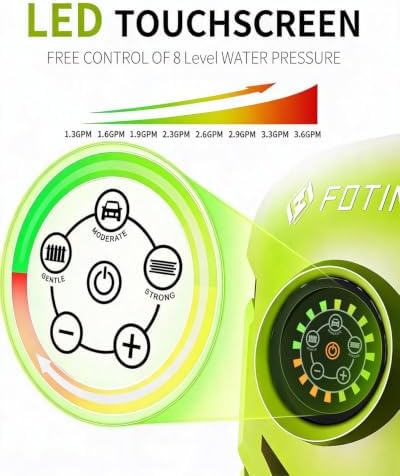 2026New Pressure Power Washer 5000PSI with Adjustable Touch Screen 8 Level, 34" Tall, 4 Quick Connect Nozzles,Inlet Hose&Filter&500mlFoam Cannon for Cars/Fences/Driveways/Home Cleaning(Yellow) - Image 3