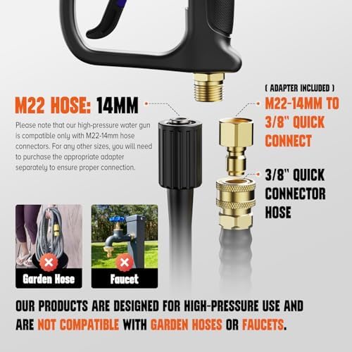Short Pressure Washer Gun, 4000 PIS Power Washer Gun Car Washing - Image 5