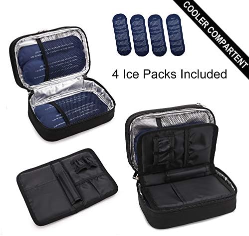 apollo walker Insulin Cooler Travel Case with Ice Packs and Insulation | TSA Approved Includes 2 x 90g ice packs for 9-hour cooling insulin pens & syringes for Diabetics to Carry (Black) - Image 3