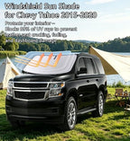 Windshield Sun Shade for Chevy Tahoe 2015-2020, 4-Layer 240T Foldable UV Block Car Accessory to Cool Interior - Image 2