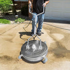 Hourleey 24" Pressure Washer Surface Cleaner with Dual Handles, Stainless Steel Surface Cleaner with 4 Wheels for Driveways, Pathway, Sidewalks, Patios, Decks, 4500 PSI with 3/8" Quick Connector Kit - Image 6