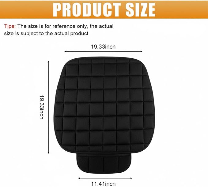 YoRise Car Seat Cushion, Car Driver Seats Protector Cover (Black) | Soft Plush Auto Seat Pad with Storage Pocket, Car Seat Cover with Non-Slip Rubber Bottom, Winter Vehicle Accessory - Image 2