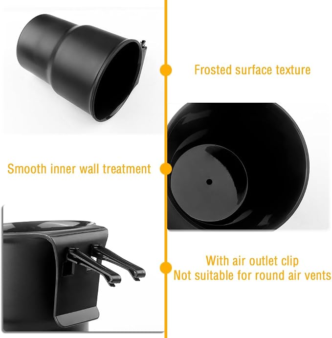 Hanging Cup Holder for Car Air Vents/Windows,Multi-Function Car Cup Holder Organizer/Car Trash Can,Universal Car Window Cup Holders with 2 Hooks Fits Most Cup Types (Black) - Image 3
