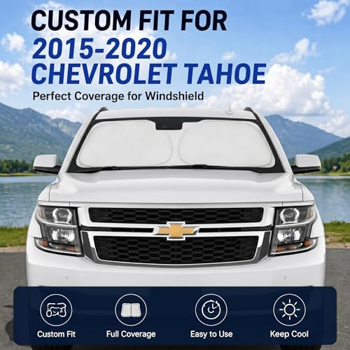 Custom Fit Windshield Sun Shade for Chevrolet Chevy Tahoe 2015-2020 - Image 2